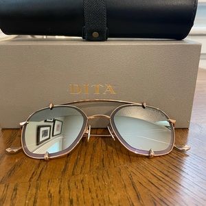 Dita talon two sunglasses rose gold lenses grey